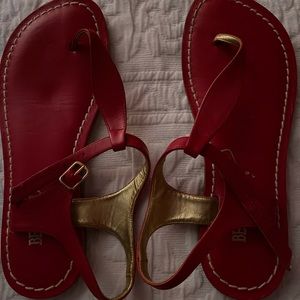 1 pair red Bernardo sandals